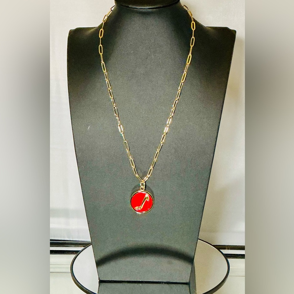 Christian Louboutin Gold Charm W/Necklace on 18K Gold 925 Chain – Italy | Boxed - Picture 5 of 8